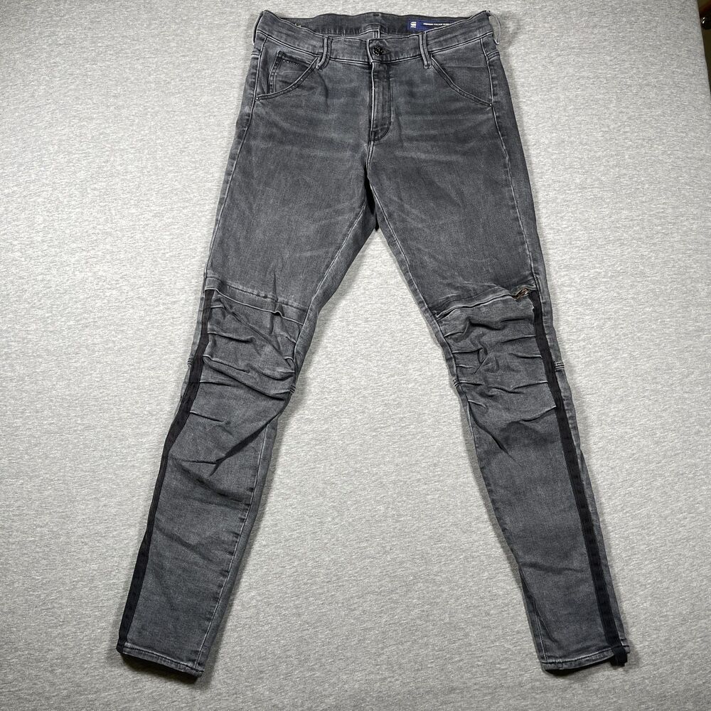 G-Star Raw Jeans Mens 30x34 Gray 1914 3D Skinny Extra-Slim Stretch Denim Logo